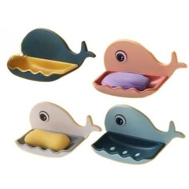 Imagem de Saboneteira Adesiva para Banheiro em Forma, Porta Sabonete (1,AZUL CLARO)