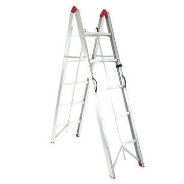 Imagem de Escada Dobrável Ultracompacta de Alumínio com 10 Degraus