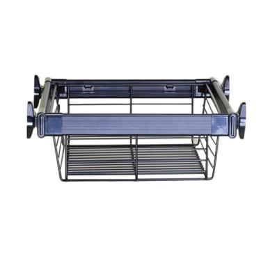 Imagem de Cesta de armazenamento deslizante com gaveta telescópica, cestas empilháveis e removíveis para armários de cozinha e escritório, capacidade de 30 kg, branco, 460 x 764 x 170 mm