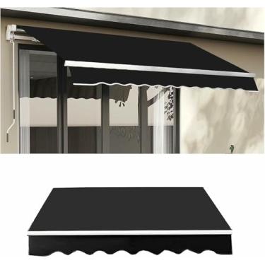 Imagem de Wzglod Proteção solar à prova d'água para uso externo (apenas tecido) tecido de substituição de toldo retrátil manual, cobertura de toldo de pátio -