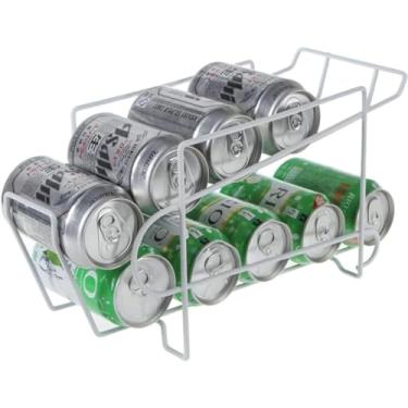 Imagem de Rack de armazenamento de latas, rack de armazenamento de geladeira, armazenamento de latas, armazenamento de cozinha, rack de armazenamento de bebidas, comporta até 10 latas de 350 ml, rack de