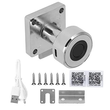 Imagem de Fechadura sem chave, liga de zinco, fechadura de porta de desbloqueio rápido para gavetas e portas de armário