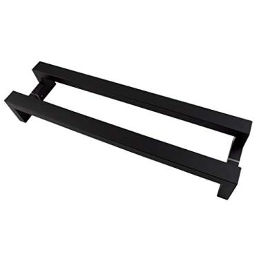 Imagem de Ferragens de porta, puxador de porta de vidro de tubo quadrado duplo curvado de aço inoxidável preto KTV puxador deslizante 3 comprimentos (tamanho: 1200 × 1175 mm)
