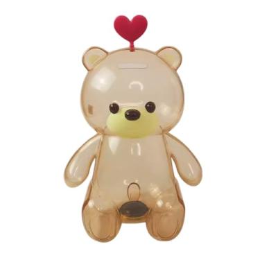 Imagem de ZABEES Mealheiro transparente urso plástico grande capacidade cofrinho presente de aniversário cofrinho para decoração de presente economia de presente