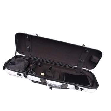 Imagem de Estojo Para Violino 4/4 De Fibra De Carbono Para Instrumento Musical, Alça De Ombro Leve, Trava De Combinação Estojo para instrumento de violino(White)