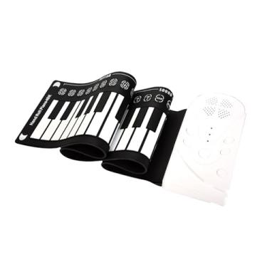 Imagem de 49-Key Roll Up Piano Portable Keyboard Piano Support Headphone Connection Hand Roll Piano Suitable for Beginners (White One Size)