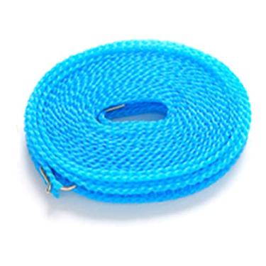 Imagem de Varal de roupa à prova de vento estável para uso interno e externo, conveniente corda de lavanderia portátil para acampamento, linha de lavagem para jardins e varandas, material de nylon (azul)