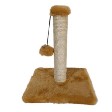 Imagem de arranhador poste 50 cm corda de sisal gato gatos rosa BRINQUEDO bolinha (CARAMELO,POSTE 50)
