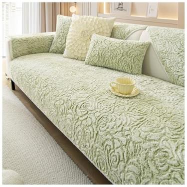 Imagem de SPXMQSS Capas de sofá para sofá seccional, capa universal para sofá, antiderrapante, 1/2/3/4 lugares, espessa, quente, capa de sofá D 110 x 110 cm