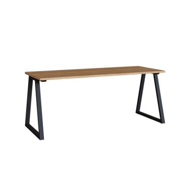 Imagem de Escrivaninha Retangular Concept Nogal e Preta 160 cm