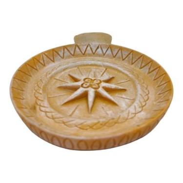 Imagem de Incensário Prato 10 Cm Universal Palha Em Resina - Meta Atacado