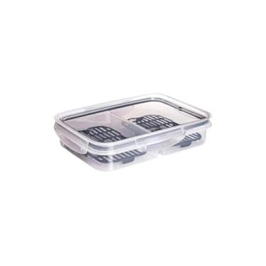 Imagem de Conjunto 3 Potes Herméticos Redondos de Plástico com Tampa, Transparente, 400ml, 800ml, 1800ml, para Armazenamento de Alimentos