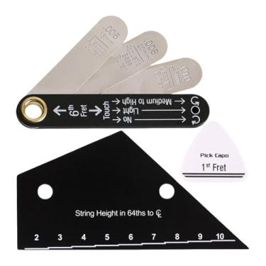 Imagem de simhoa Conjunto de 3 peças de medidor de ação de cordas para guitarra, ferramenta de luthier para guitarra elétrica, Style B