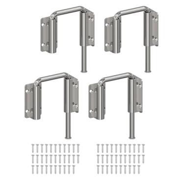 Imagem de MeBantoo Trava de trava de porta deslizante para pátio atualizado em U - Trava de segurança de aço inoxidável 90/180 graus para celeiro, jardim, portão de cerca, janela - Montagem em vários ângulos