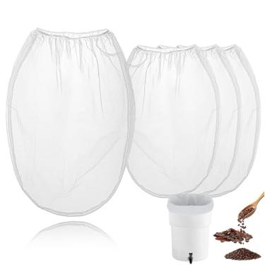 Imagem de Pacote com 4 sacos de filtro de café Cold Brew – Compatível com o sistema Toddy Cold Brew de 5 galões, filtro de malha de nylon lavável e reutilizável para cervejeiros comerciais/domésticos, filtragem