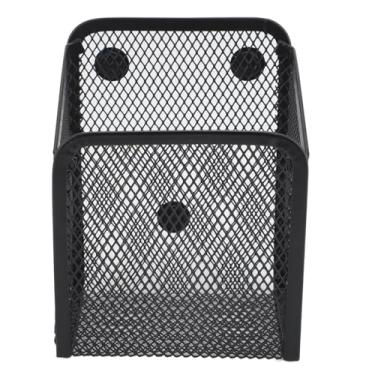 Imagem de Suporte magnético para caneta, forte, durável, organizador de malha para geladeira, quadro branco, escritório, escola, casa, metal, preto, 12x9.5x7cm, 2 pacotes (1 unidade)
