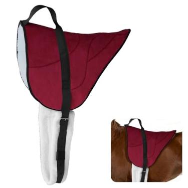 Imagem de LWITDOG Almofada Bareback da marca para cavalos, almofada de sela de cavalo com circunferência ajustável, almofada de sela com absorção de choque, almofada de equitação para cavaleiros (Borgonha)