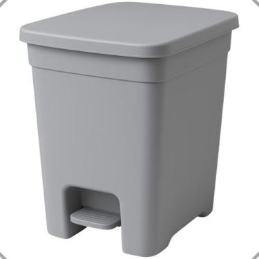 Imagem de Lixeira De Plástico C/ Tampa Pedal 7 Litros Cinza Banheiro - Util