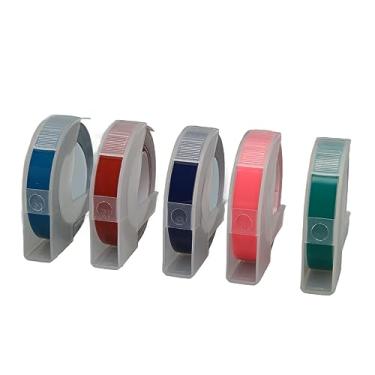 Imagem de CUOFYUNL 5pcs fitas de etiqueta de gravação 3D 9 mm de largura 9,8 pés de comprimento fita de etiqueta de identificação automática de transferência térmica