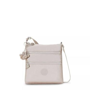 Imagem de Kipling Mini bolsa feminina Keiko, bolsa leve ajustável, bolsa tiracolo de ombro durável, brilho metálico, 8 C X 23 A X 4 P EUA, Brilho metálico, 8"L x 9"H x 1.25"D