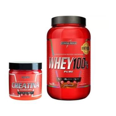 Imagem de Creatina Mono-hidratada Integralmédica Hardcore - 300g + Whey Protein Concentrado 900g-Unissex
