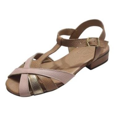 Imagem de Sandália Baixa Florença Couro Rosê/Salmão-Feminino