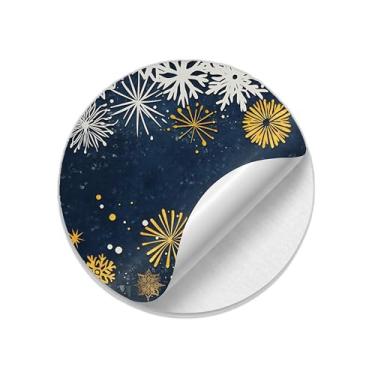 Imagem de Ladrilho Decorativo de Cerâmica Celebrando o Ano do Dragão com Flocos de Neve e Fogos de Artifício