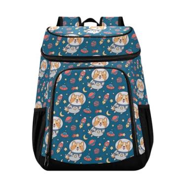 Imagem de Mochila térmica Space Welsh Corgi para cães, 36 latas, isolada, à prova de vazamento, à prova d'água, cooler para viagem