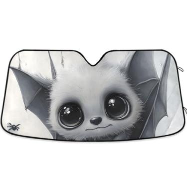 Imagem de Toldo de sol fofo de animal engraçado para para-brisa de carro, bonito, personalizado, dobrável, para protetor de janelas dianteiras, retrátil G, 144,8 cm x 80 cm