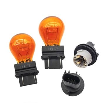 Imagem de Meyffon Soquete de luz de seta com lâmpada para Dodge Caliber Dakota Challenger Charger Magnum 05-12 Apto para Chrysler 300 05-10, substitui 5191189AA L00003157A, 2 peças