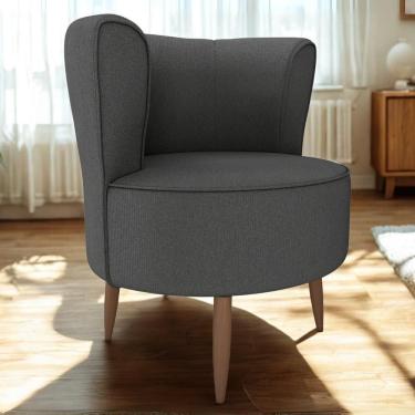 Imagem de Poltrona Decorativa Pes Palito Savana Veludo Light Cinza