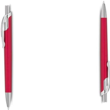 Imagem de Caneta Esferográfica Executiva em Alumínio Reciclado, Corpo Preto Fosco, Clipe Cromado, Escrita Azul, Design Cilíndrico, para Escrita Geral, 14 cm (Vermelho 2)