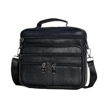 Imagem de Bolsa De Ombro Masculina Em Couro Legítimo Café Tamanho Médio Mensagei