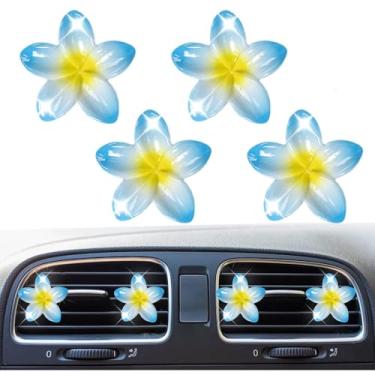 Imagem de 4 peças de decoração de clipe de saída de ar condicionado de carro, clipe de saída de ar condicionado de lírio, acessório interior automotivo de flor, presente de decoração de ambientador para SUV