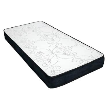 Imagem de Colchão de Solteiro Branco Bordado com Espuma D28 de Alta Densidade Acabamento