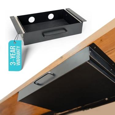 Imagem de Under Desk Drawer For Desk, Standing Desk Drawer Attachment Under Desk Drawer Slide Out, Carbon Steel Office Drawers Under Desk Pull Out Undermount Drawer, Sliding Underdesk Drawer - 13*8*2.8 in