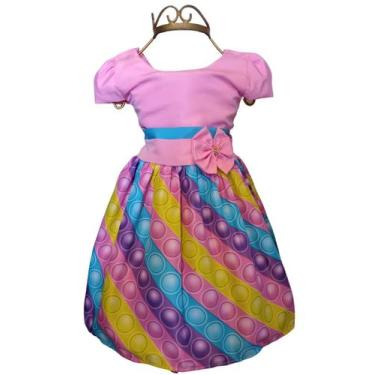 Imagem de Vestido Pop It Temático Infantil Festa Aniversário Luxinho - Florata B