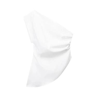 Imagem de Camiseta Assimétrica Feminina Com Ombro Descido, Tendência Da Moda, To