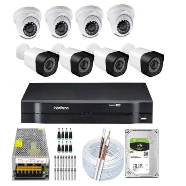 Imagem de Kit 8 Cameras Segurança 1080 Full Hd Dvr Intelbras 8ch Alta Resolução 
