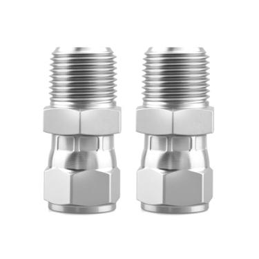Imagem de Adaptador de mangueira hidráulica de 2 peças 6505-06-06, adaptador giratório de 37° macho NPTF x 3/20.3 cm fêmea JIC adaptador giratório de 37°, juntas de tubo reto de aço carbono