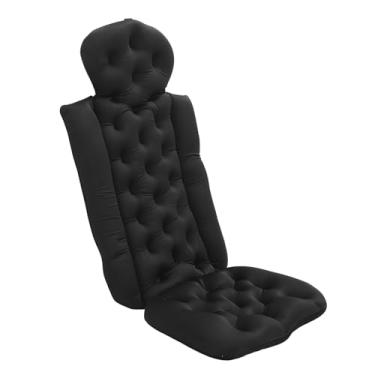 Imagem de Luocute Almofada de Banho de Corpo Inteiro, Almofada de Banheira Removível Ergonômica Com Base Antiderrapante para Suporte de Cabeça, Pescoço e Ombro, Tecido de Malha Macia 39,76 X (Preta)