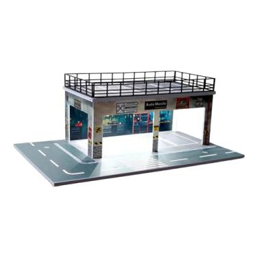 Imagem de Fiocias Kit de Modelo de Estacionamento em Escala 1/64, Paisagismo Realista, Organizador, Exibição de Cena, Mini Garagem para Veículos de Brinquedo, Modelo em