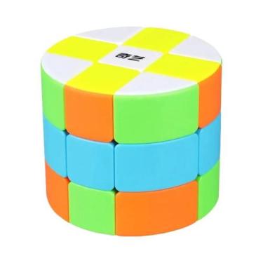 Imagem de Cubo Mágico Cilíndrico 3x3x3 QiYi Sem Adesivos, Brinquedo Educacional 