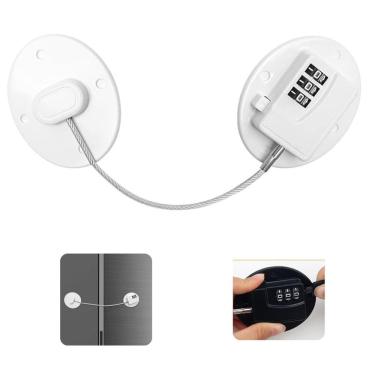 Imagem de Kit 4 Und Trava De Segurança Adesiva P Casa Porta Geladeira