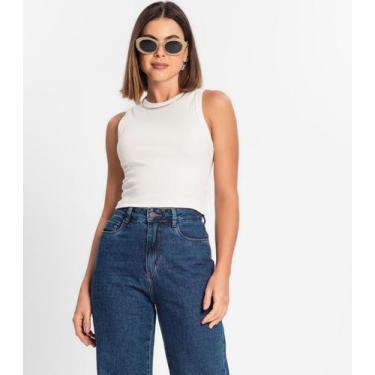 Imagem de Regata Cropped Feminina Ribana Rovitex Bege, M, Bege