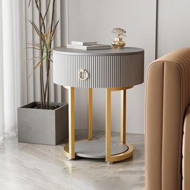 Imagem de UWEREBFM Mesa lateral baú de cabeceira estreita redonda mesa de cabeceira moderna armário de cabeceira mesa de cabeceira com gaveta metal clássico glamour mesa de cabeceira móveis de cabeceira para