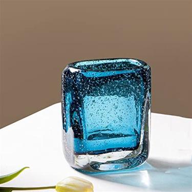 Imagem de KEG801302 Vaso de flores de vidro, estético, transparente, luxuoso, minimalista, nórdico, design de sala de estar, jarrones, cristal, terrário, decoração vaso (pequeno)