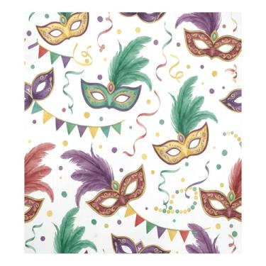 Imagem de Blueangle Capa magnética para lava-louças Mardi Gras, decoração da capa frontal da máquina de lavar louça, adesivos de eletrodomésticos, adesivos de eletrodomésticos, 58 cm C x 66 cm adesivo magnético