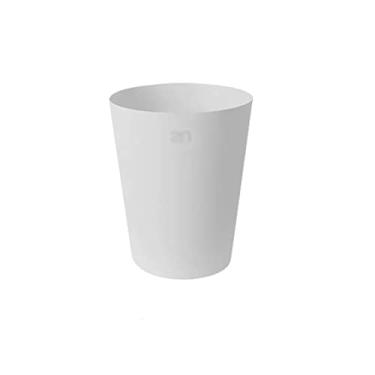 Imagem de Lixeira doméstica descoberta de plástico cesto de papel de cor sólida de grande diâmetro para lixeira de escritório e cozinha (branco, pequeno)