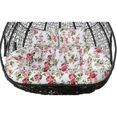 Imagem de Almofadas grossas e laváveis ​​para substituição de cadeiras suspensas em formato de ovo, almofadas para cadeiras de balanço duplas, almofadas para cadeiras de rede suspensas.